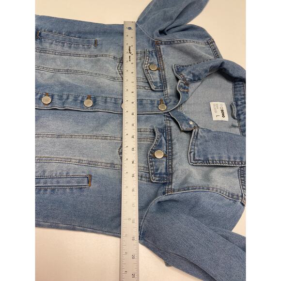 Cisono Denim Collection Jacket Button Front Long Sleeve Blue Womens Size Large - Picture 7 of 9